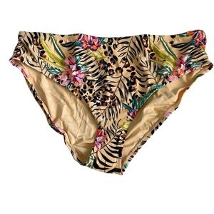 Andie Swim The Bikini Bottom Size XXL NWT Tropical Palms Multicolor